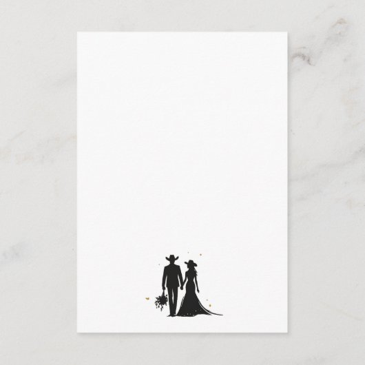 Zwart & Goud Land Bruiloft Informatiekaartje (Achterkant)