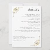 Zwart & Goud Land Bruiloft met Details Kaart (Achterkant)