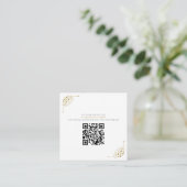 Zwart & Goud Land Bruiloft met QR Code Informatiekaartje (Staand voorkant)