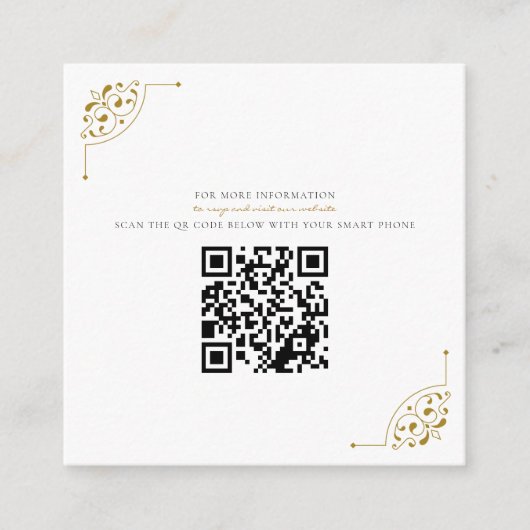 Zwart & Goud Land Bruiloft met QR Code Informatiekaartje (Voorkant)