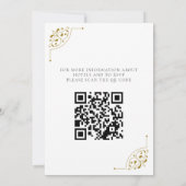Zwart & Goud Land Bruiloft met QR Code Kaart (Achterkant)