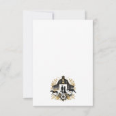 Zwart & Goud Land Bruiloft Voedsel Keuzen RSVP Kaartje (Achterkant)