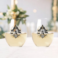 Zwart & Goud Land Bruiloft