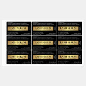 Zwart & Goud Lash Serum Mascara Cosmetische Buis Labels (Vel)