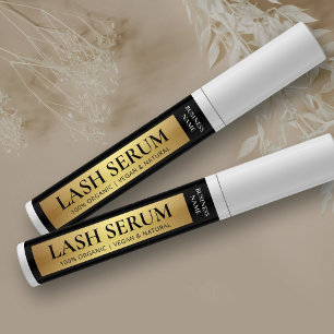 Zwart & Goud Lash Serum Mascara Cosmetische Buis Labels