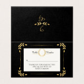 Zwart Goud Laurel Leaf Krans Moderne Plaats Kaart (Buitenkant ongevouwen)