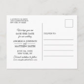 Zwart Goud Laurel Monogram SAVE THE DATE Wedding Aankondigingskaart (Achterkant)