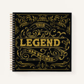  zwart goud legende pensioen gastenboek notitieboek (Voorkant)