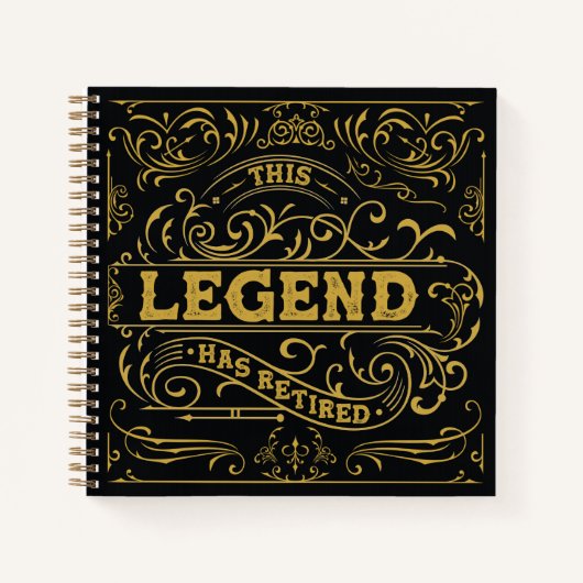 zwart goud legende pensioen gastenboek notitieboek (Voorkant)