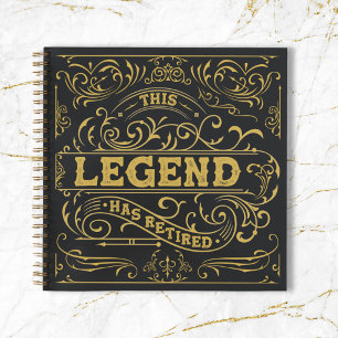  zwart goud legende pensioen gastenboek notitieboek