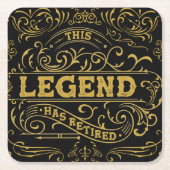  zwart goud legende pensioen kartonnen onderzetters (Voorkant)