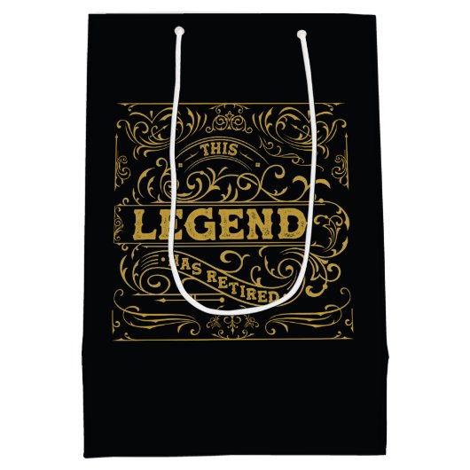  zwart goud legende pensioen medium cadeauzakje (Achterkant)