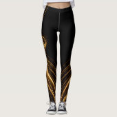 Zwart & Goud Leggings "Golden Elegance" (Voorkant)