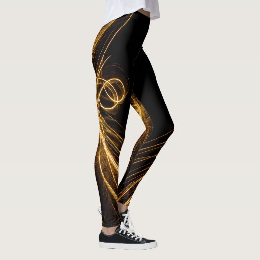 Zwart & Goud Leggings "Golden Elegance" (Rechts)