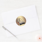 Zwart Goud Leopard Hoge Hiel Schoen Stickers (Envelop)