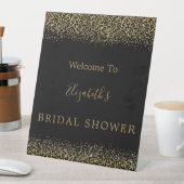 Zwart Goud Leopard Print Vrijgezellenfeest Welkom Reclamebord Met Voetstuk (Insitu)