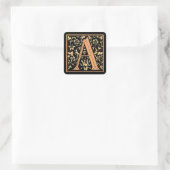  Zwart & Goud Letter ‘A’ - Sticker (Tas)