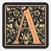 Zwart & Goud Letter ‘A’ - Sticker (Voorkant)