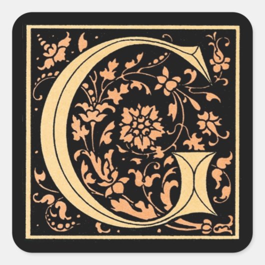 Zwart & Goud Letter ‘G’ - Sticker (Voorkant)