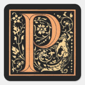 Zwart & Goud Letter ‘P’ - Sticker (Voorkant)
