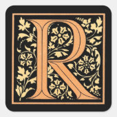  Zwart & Goud Letter ‘R’ - Sticker (Voorkant)