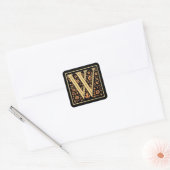  Zwart & Goud Letter ‘W’ - Sticker (Envelop)
