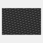 Zwart & Goud Liefdesharten Valentijnse  Inpakpapier Vel (Voorkant 2)