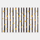 Zwart & Goud Liefdesharten Valentijnse  Inpakpapier Vel (Voorkant)