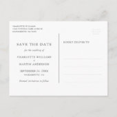 Zwart Goud Lijst Confetti Wedding Save The Date Aankondigingskaart (Achterkant)