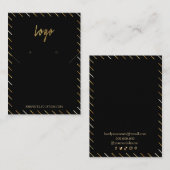 Zwart Goud Lijst ketting oorbellen Visitekaartje (Voorkant / Achterkant)