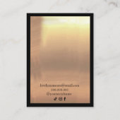 Zwart Goud Lijst Modern ketting oorbellen Visitekaartje (Achterkant)