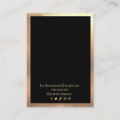 Zwart Goud Lijst Modern ketting oorbellen Visitekaartje (Achterkant)