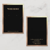 Zwart Goud Lijst Modern ketting oorbellen Visitekaartje (Voorkant / Achterkant)