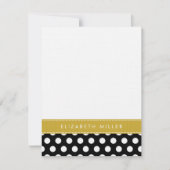 Zwart & Goud lint Polka Dots Monogram Note Kaart Notitiekaartje (Voorkant)