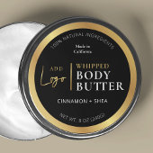 Zwart & Goud Logo Body Butter Jar Ronde Label