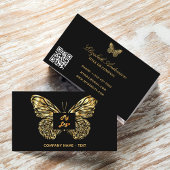 Zwart goud logo elegant QR-code Visitekaartje