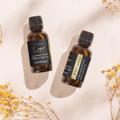 Zwart & Goud Logo Essential Olie Fles Waterdicht Labels