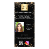 Zwart goud logo foto qr code index reclamekaart (Voorkant)