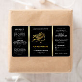 Zwart & Goud Logo Haarolie Fles met Pipet Etiket (Insitu)