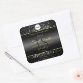 Zwart Goud Logo Initialen Glitter Product Labels (Envelop)
