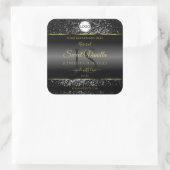 Zwart Goud Logo Initialen Glitter Product Labels (Tas)