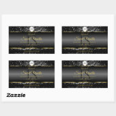 Zwart Goud Logo Initialen Glitter Product Labels (Vel)