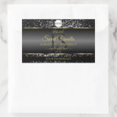 Zwart Goud Logo Initialen Glitter Product Labels (Tas)