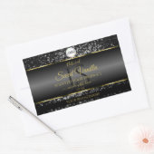 Zwart Goud Logo Initialen Glitter Product Labels (Envelop)