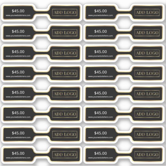 Zwart & Goud Logo Jewerly Prijs Label Barbell Labe (Voorkant)