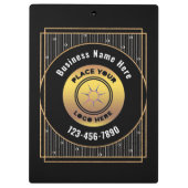 Zwart Goud Logo Kantoor Business Personaliseren Klembord (Achterkant)