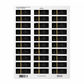 Zwart & Goud Logo Kosmetische Etherische Oliefles Etiket (Full Sheet)