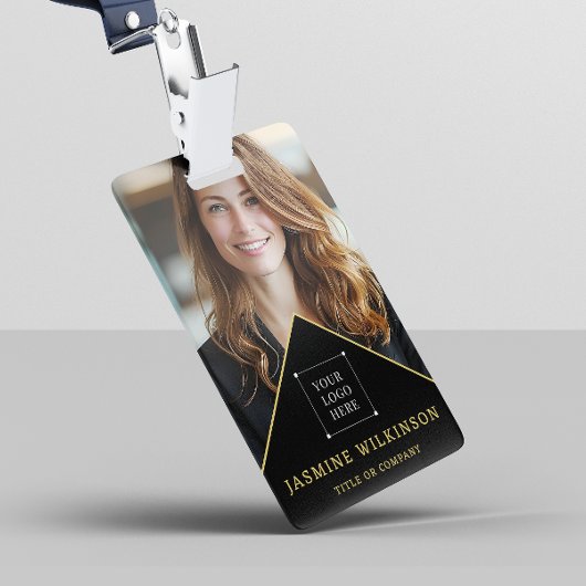 Zwart goud Logo Modern foto professioneel Badge