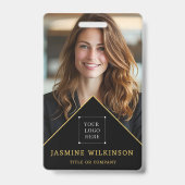 Zwart goud Logo Modern foto professioneel Badge (Achterkant)