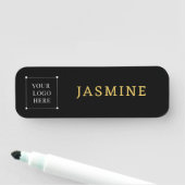 Zwart goud Logo Modern professional Naamplaatje (In situ)